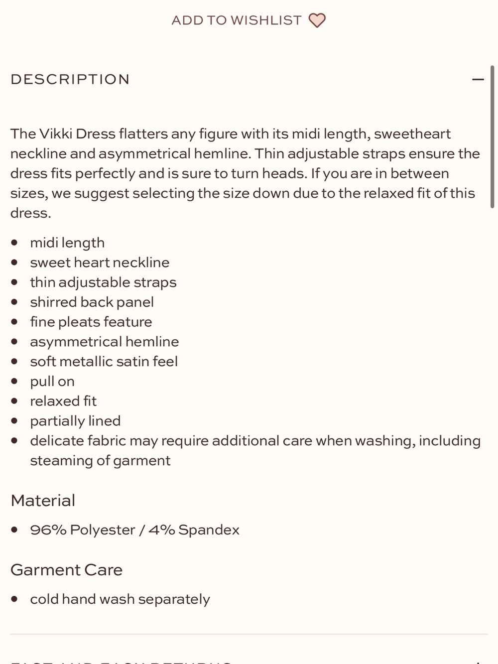 Petal & Pup Gold Asymmetrical Pleated Spaghetti Strap Dress - Picture 4 of 4